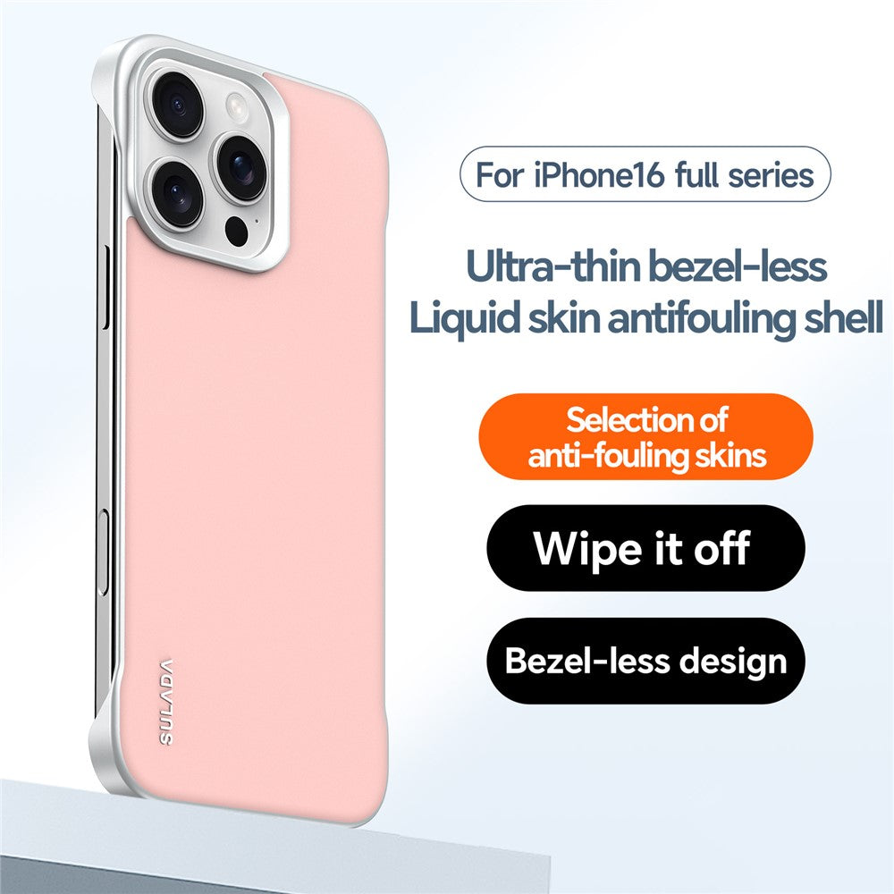 SULADA For iPhone 16 Pro Case Frameless PU + PC Back Phone Cover