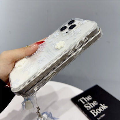 For iPhone 14 Pro Case Snowflake Style Liquid Quicksand TPU Protective Cover