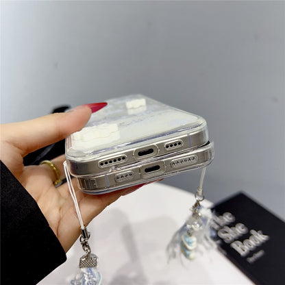 For iPhone 14 Pro Case Snowflake Style Liquid Quicksand TPU Protective Cover