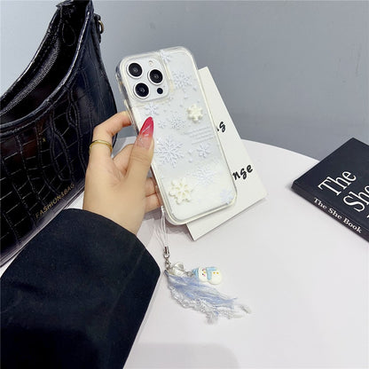 For iPhone 14 Pro Case Snowflake Style Liquid Quicksand TPU Protective Cover