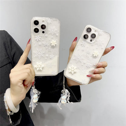 For iPhone 14 Pro Case Snowflake Style Liquid Quicksand TPU Protective Cover