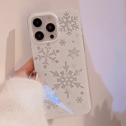 For iPhone 14 Pro Case Glitter Snowflake Pattern TPU Phone Cover