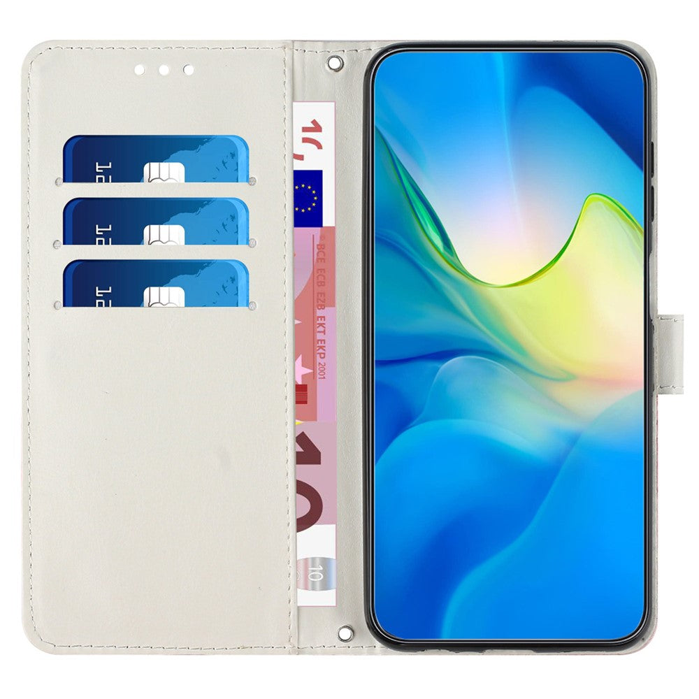 For Samsung Galaxy S25 Ultra Stand Case Marble Pattern PU Leather Wallet Phone Cover with Wrist Strap