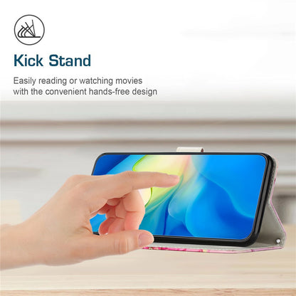 For Samsung Galaxy S25 Ultra Stand Case Marble Pattern PU Leather Wallet Phone Cover with Wrist Strap
