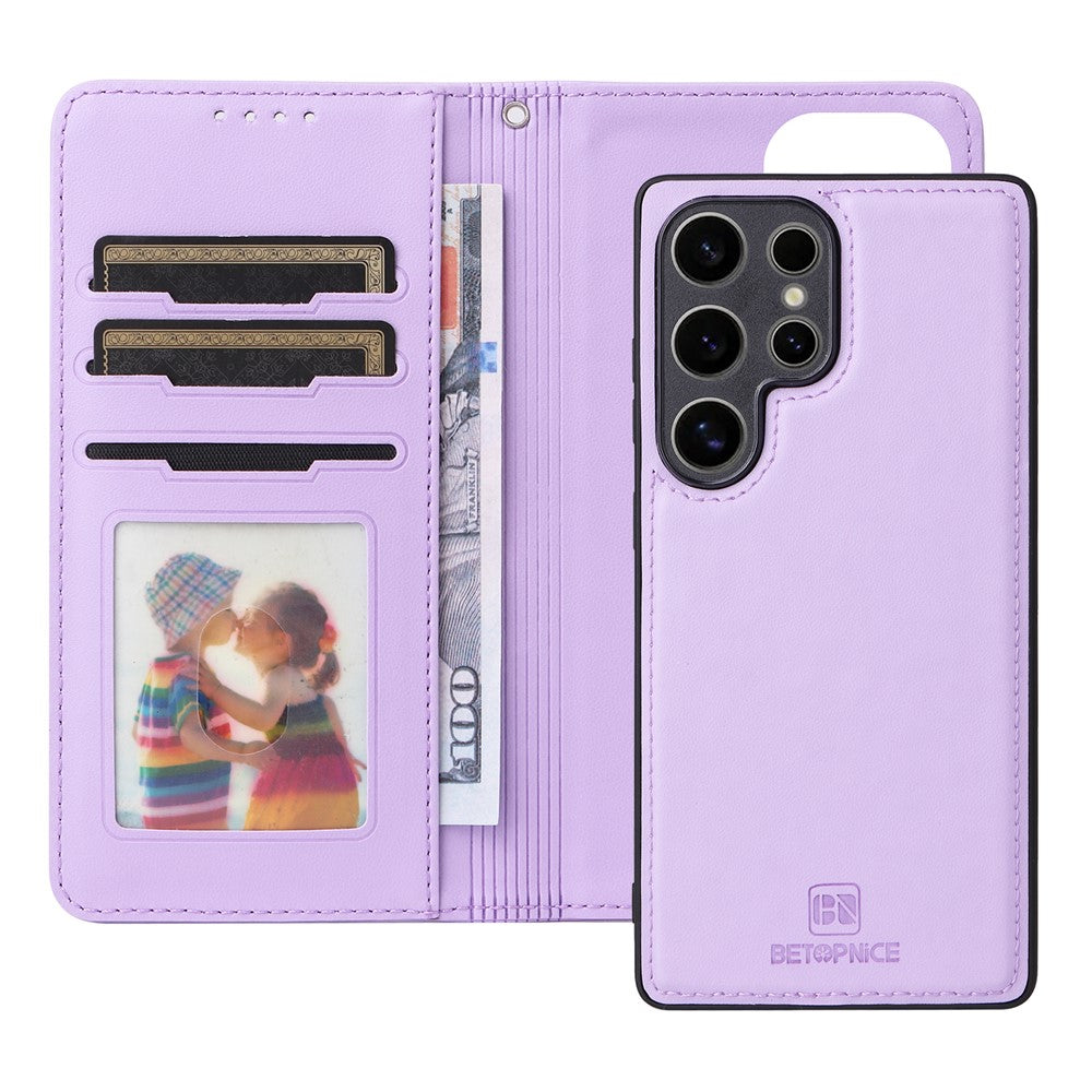 For Samsung Galaxy S25 Ultra Magnetic Case BETOPNICE Detachable PU Leather Phone Cover with Strap