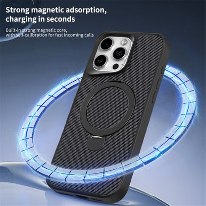 For iPhone 14 Pro Phone Case with Magnetic Kickstand TPU + PC Carbon Fiber Back Cover