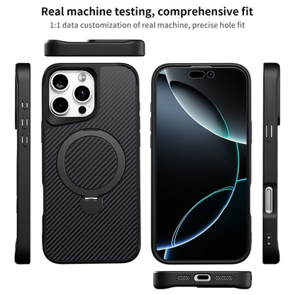 For iPhone 14 Pro Phone Case with Magnetic Kickstand TPU + PC Carbon Fiber Back Cover