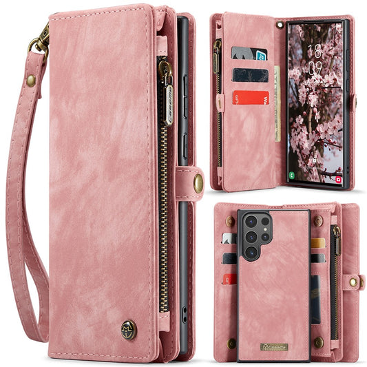 CASEME For Samsung Galaxy S25 Ultra Phone Cases  008 Leather Cover with Detachable Wallet and Strap