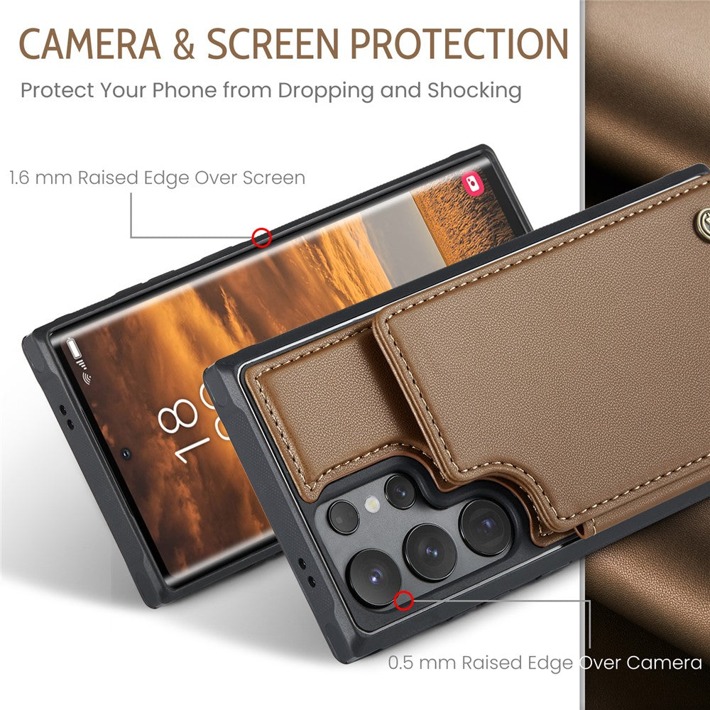 CASEME For Samsung Galaxy S25 Ultra Phone Case  C22 Leather Back Cover with RFID Blocking Card Slots