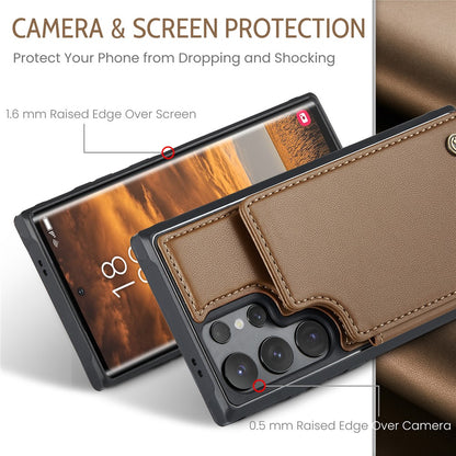 CASEME For Samsung Galaxy S25 Ultra Phone Case  C22 Leather Back Cover with RFID Blocking Card Slots