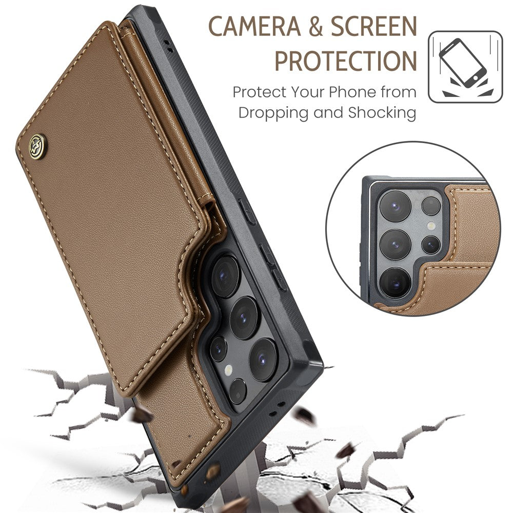 CASEME For Samsung Galaxy S25 Ultra Phone Case  C22 Leather Back Cover with RFID Blocking Card Slots