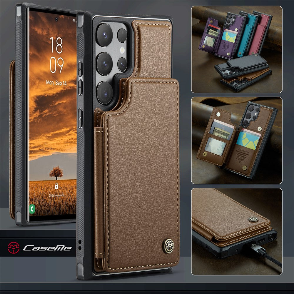 CASEME For Samsung Galaxy S25 Ultra Phone Case  C22 Leather Back Cover with RFID Blocking Card Slots