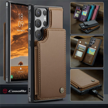 CASEME For Samsung Galaxy S25 Ultra Phone Case  C22 Leather Back Cover with RFID Blocking Card Slots