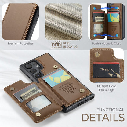 CASEME For Samsung Galaxy S25 Ultra Phone Case  C22 Leather Back Cover with RFID Blocking Card Slots
