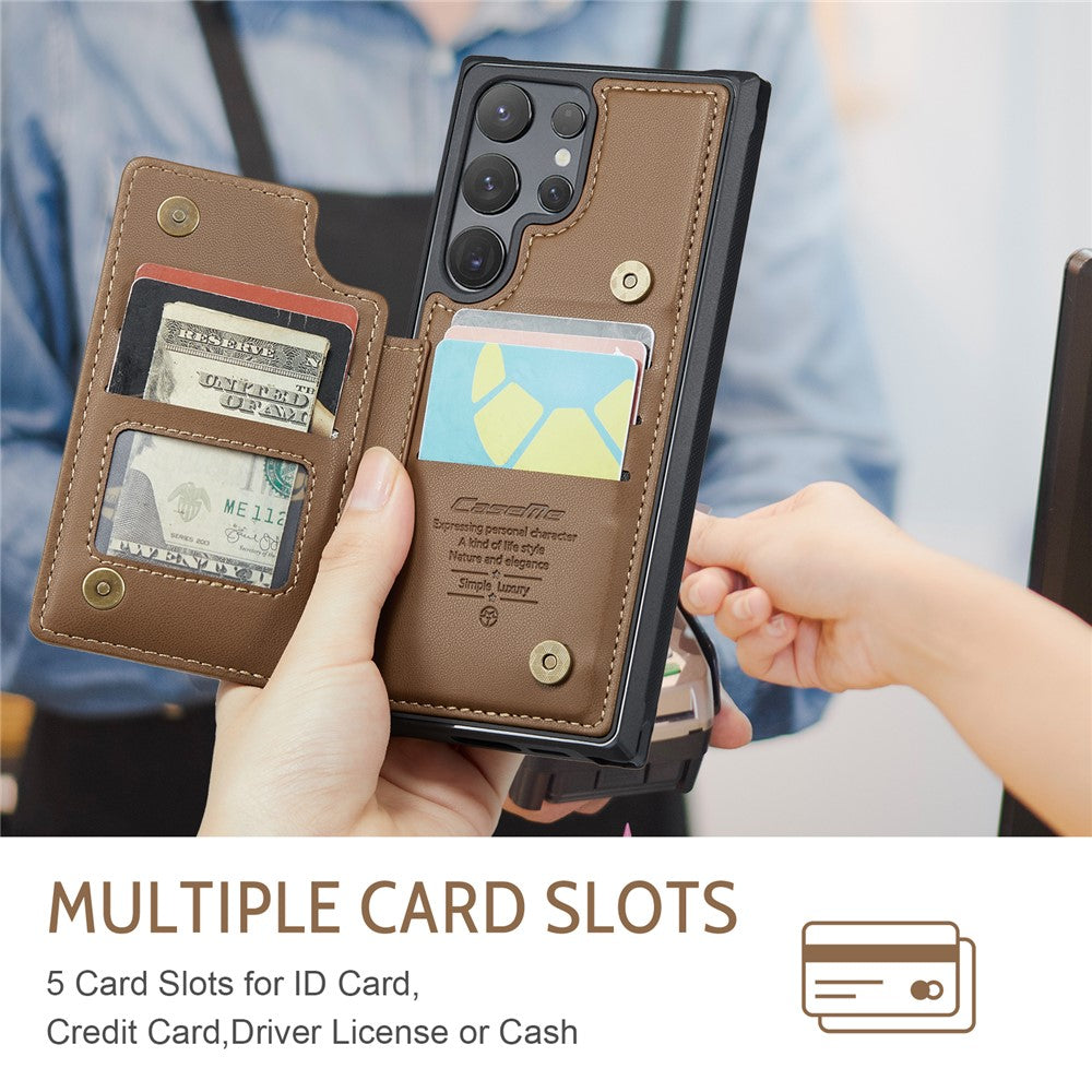 CASEME For Samsung Galaxy S25 Ultra Phone Case  C22 Leather Back Cover with RFID Blocking Card Slots