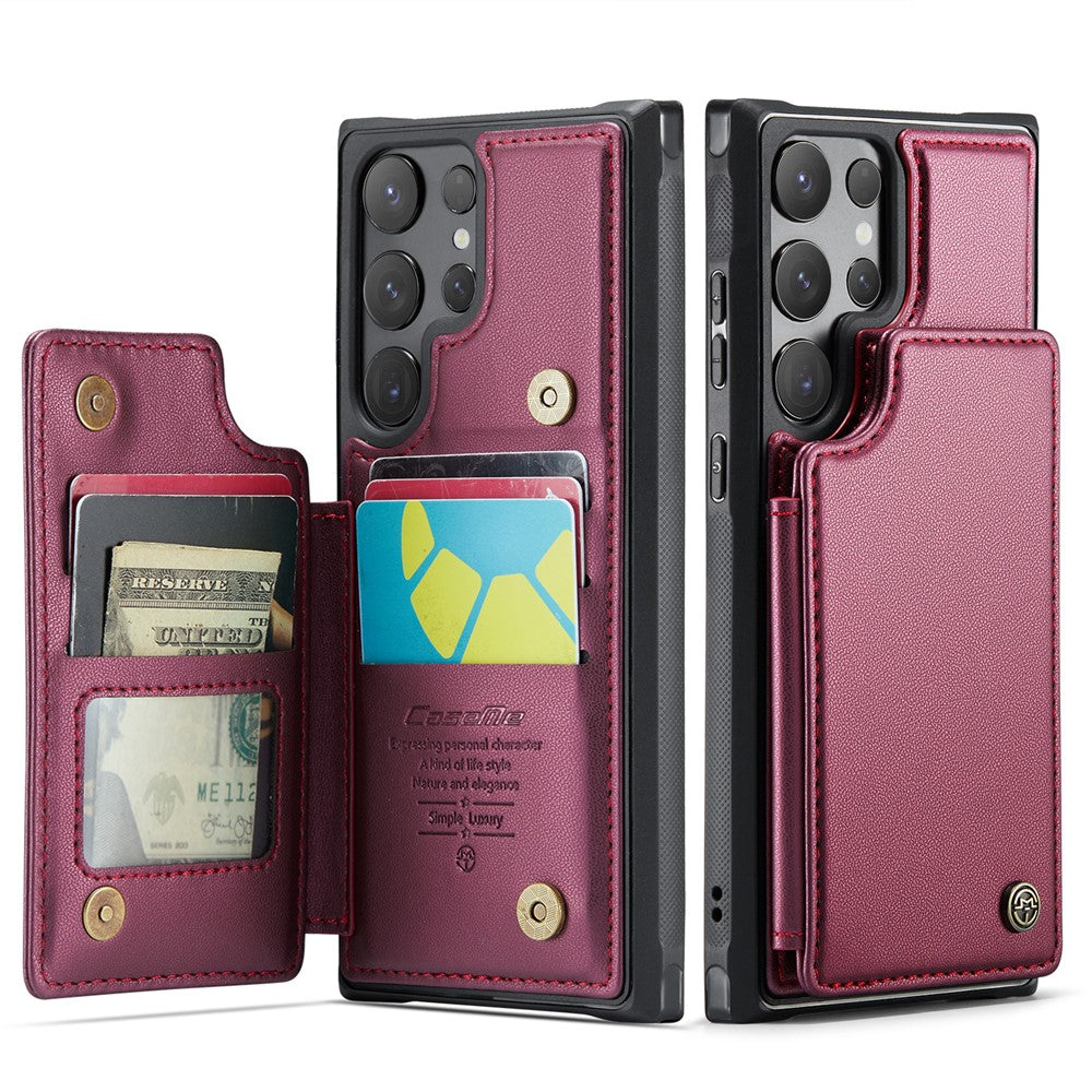 CASEME For Samsung Galaxy S25 Ultra Phone Case  C22 Leather Back Cover with RFID Blocking Card Slots