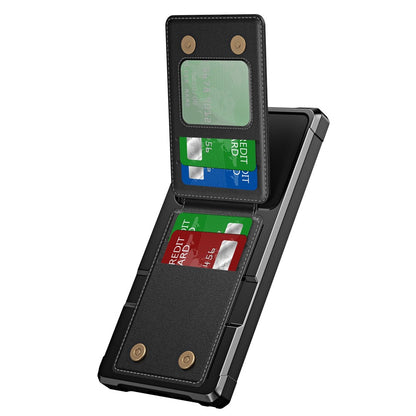 For Samsung Galaxy S25 Ultra Case with Card Slot Kickstand PU Leather + TPU Phone Cover