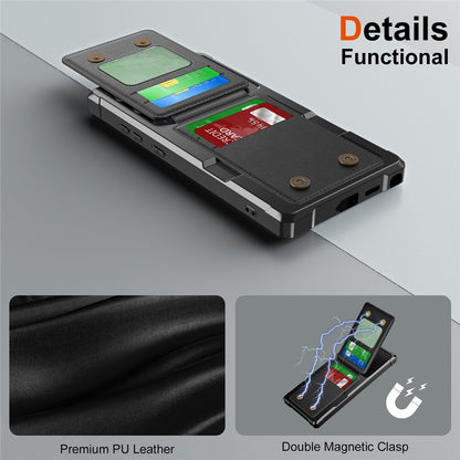For Samsung Galaxy S25 Ultra Case with Card Slot Kickstand PU Leather + TPU Phone Cover