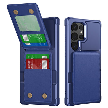 For Samsung Galaxy S25 Ultra Case with Card Slot Kickstand PU Leather + TPU Phone Cover