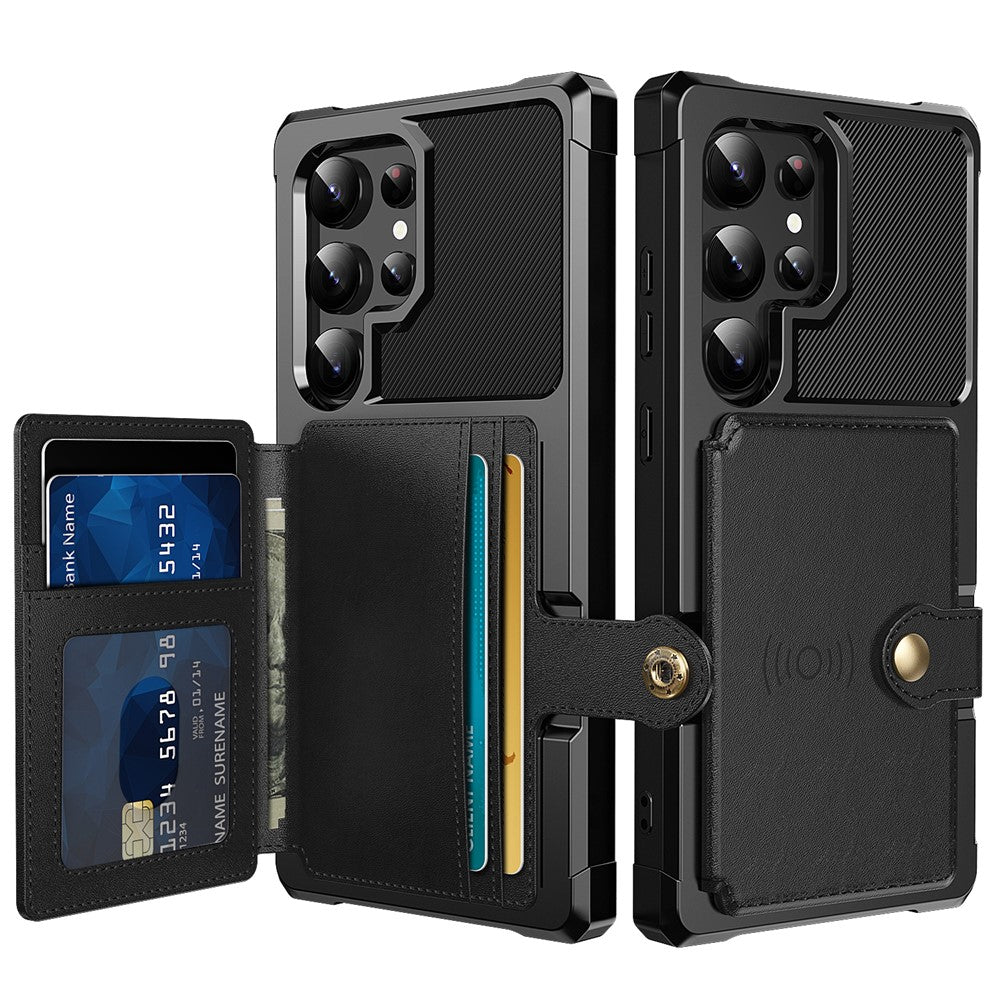 For Samsung Galaxy S25 Ultra Case with Card Holder PU Leather + TPU Phone Back Cover