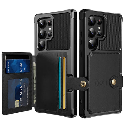 For Samsung Galaxy S25 Ultra Case with Card Holder PU Leather + TPU Phone Back Cover