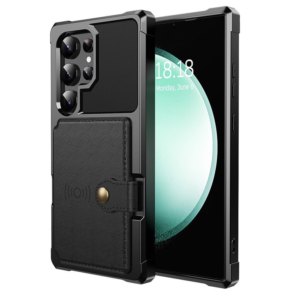 For Samsung Galaxy S25 Ultra Case with Card Holder PU Leather + TPU Phone Back Cover
