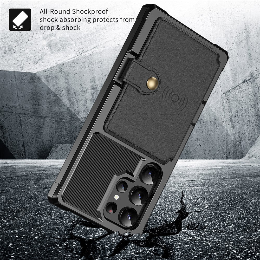 For Samsung Galaxy S25 Ultra Case with Card Holder PU Leather + TPU Phone Back Cover