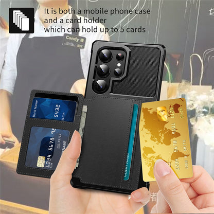 For Samsung Galaxy S25 Ultra Case with Card Holder PU Leather + TPU Phone Back Cover