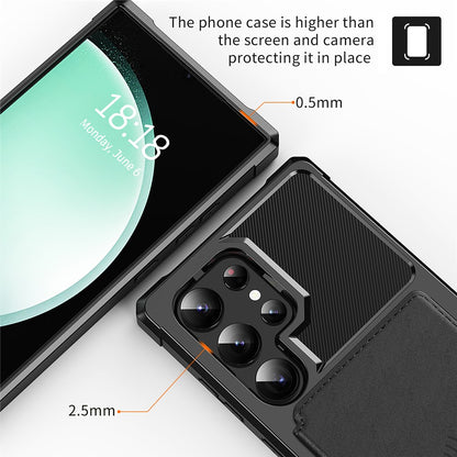 For Samsung Galaxy S25 Ultra Case with Card Holder PU Leather + TPU Phone Back Cover