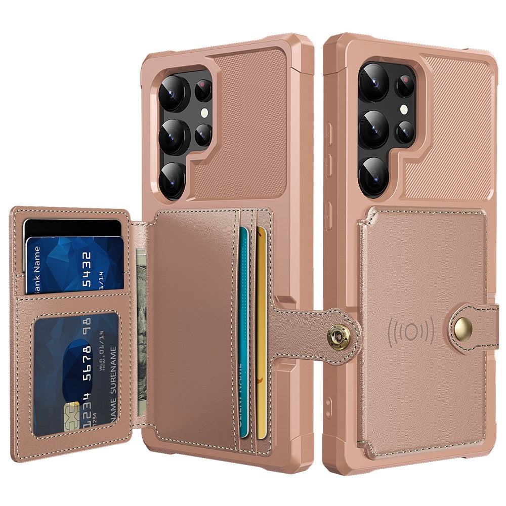 For Samsung Galaxy S25 Ultra Case with Card Holder PU Leather + TPU Phone Back Cover