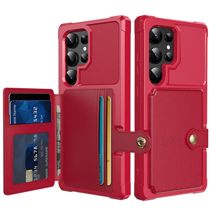For Samsung Galaxy S25 Ultra Case with Card Holder PU Leather + TPU Phone Back Cover