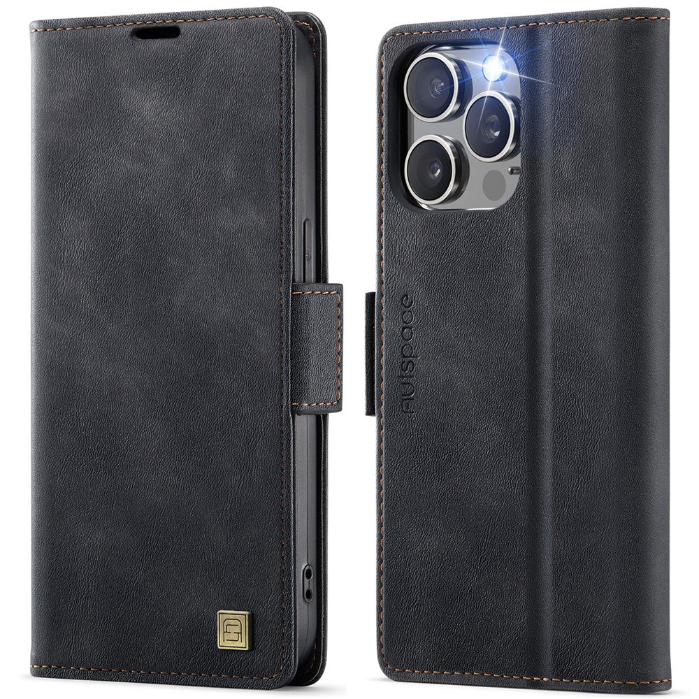AUTSPACE For iPhone 14 Pro Case  A11 RFID Blocking Retro Leather Cell Phone Wallet Cover