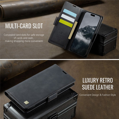 AUTSPACE For iPhone 14 Pro Case  A11 RFID Blocking Retro Leather Cell Phone Wallet Cover