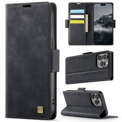 AUTSPACE For iPhone 14 Pro Case  A11 RFID Blocking Retro Leather Cell Phone Wallet Cover