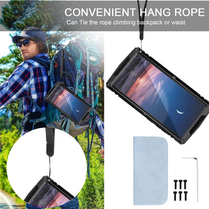 R-JUST For Samsung Galaxy S25 Ultra Case PC + Silicone + Metal Kickstand Phone Cover with Tempered Glass Film