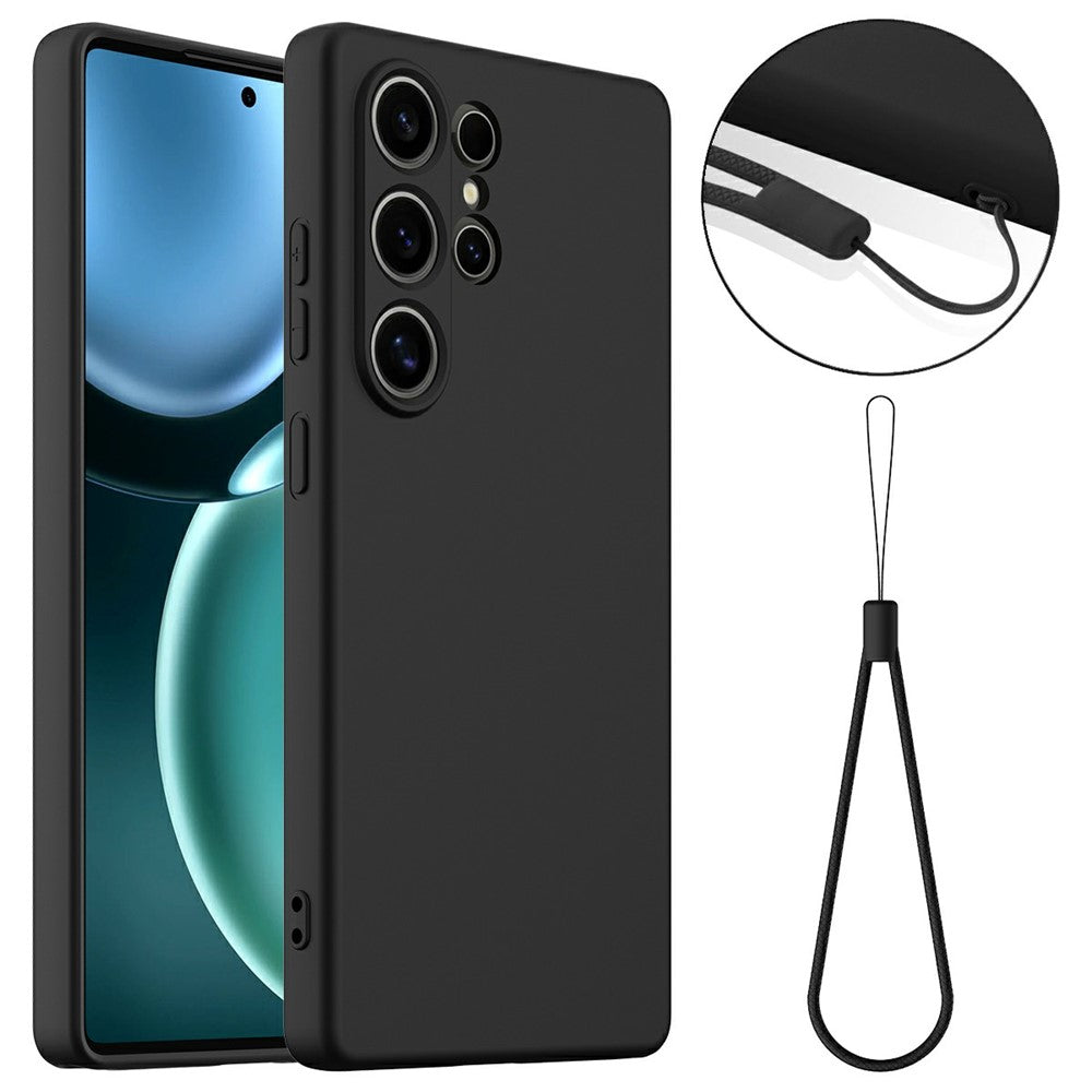 For Samsung Galaxy S25 Ultra Magnetic Case Liquid Silicone Phone Cover with Lanyard