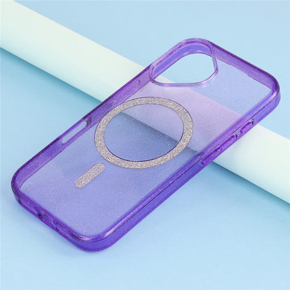 For iPhone 16 Case Compatible with MagSafe 2.0mm PC + TPU Glitter Phone Cover