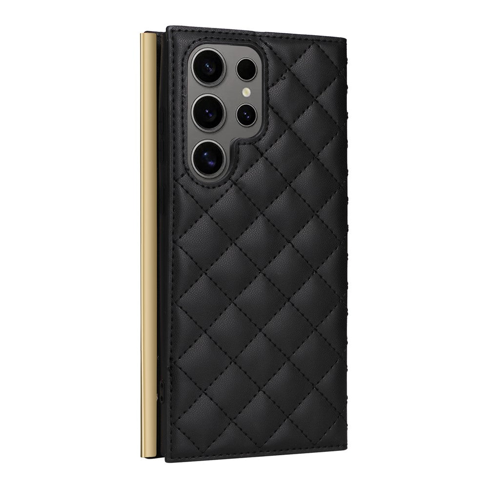 For Samsung Galaxy S25 Ultra Case Suction Cup PU Leather Wallet Phone Cover with Straps