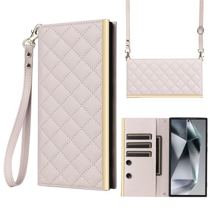 For Samsung Galaxy S25 Ultra Case Suction Cup PU Leather Wallet Phone Cover with Straps