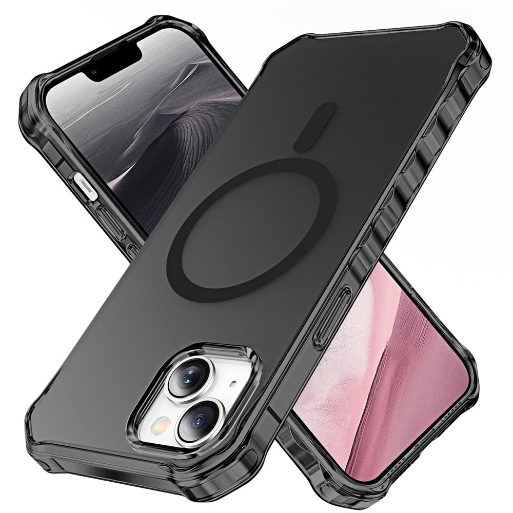 For iPhone 14 Case Compatible with MagSafe Small Wavy Edge PC + TPU Phone Cover