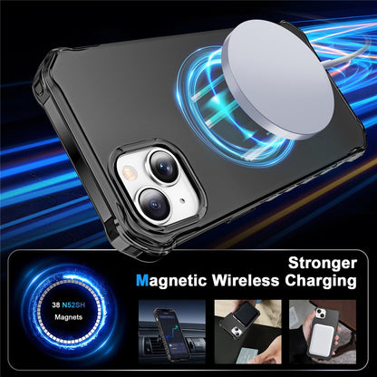 For iPhone 14 Case Compatible with MagSafe Small Wavy Edge PC + TPU Phone Cover
