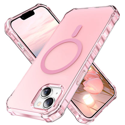 For iPhone 14 Case Compatible with MagSafe Small Wavy Edge PC + TPU Phone Cover
