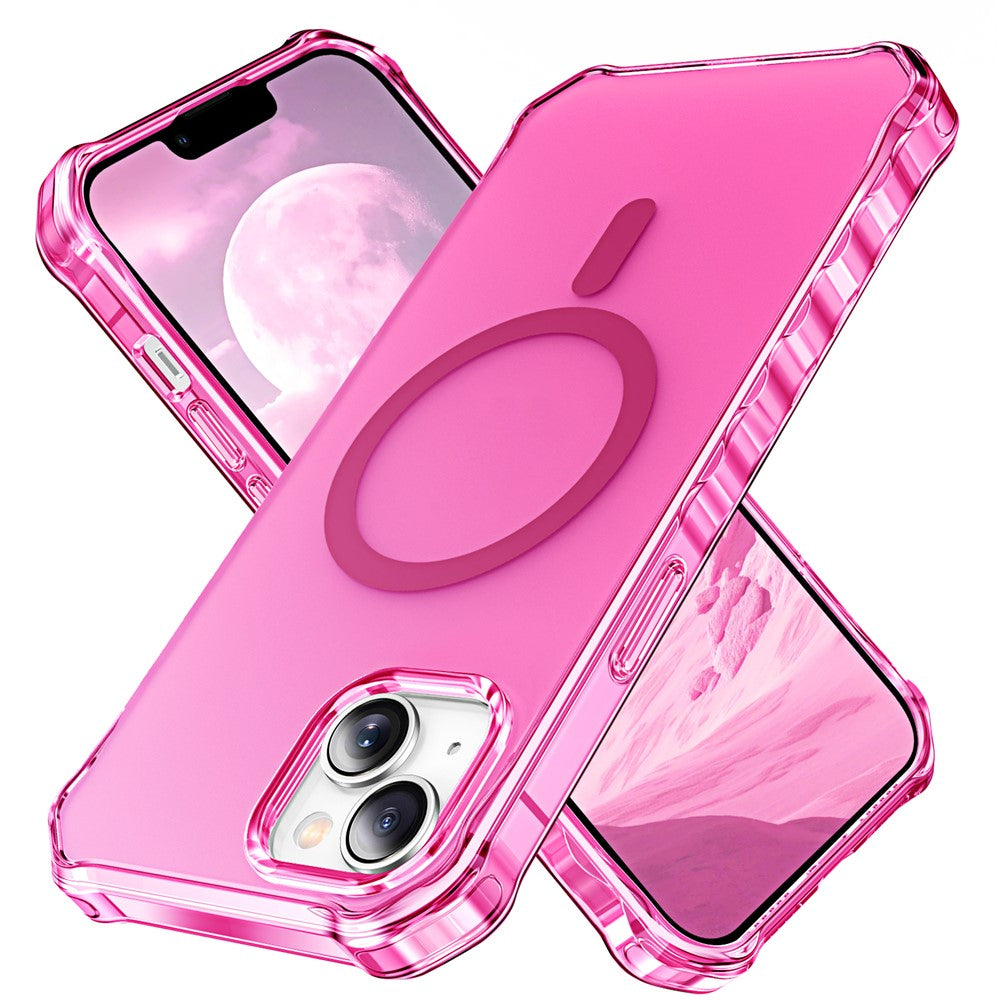 For iPhone 14 Case Compatible with MagSafe Small Wavy Edge PC + TPU Phone Cover