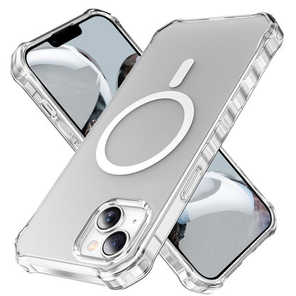 For iPhone 14 Case Compatible with MagSafe Small Wavy Edge PC + TPU Phone Cover