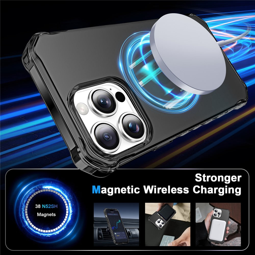 For iPhone 14 Pro Case Compatible with MagSafe Small Wavy Edge PC + TPU Phone Cover
