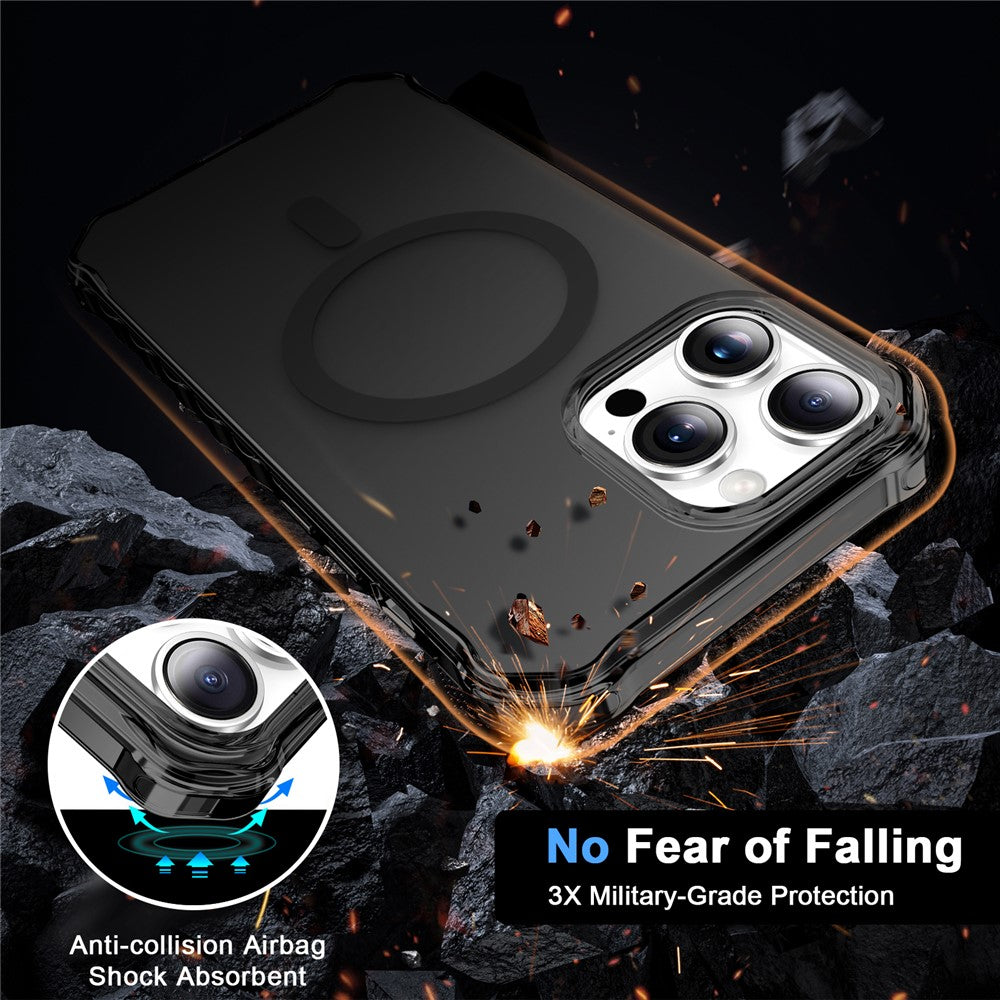 For iPhone 14 Pro Case Compatible with MagSafe Small Wavy Edge PC + TPU Phone Cover