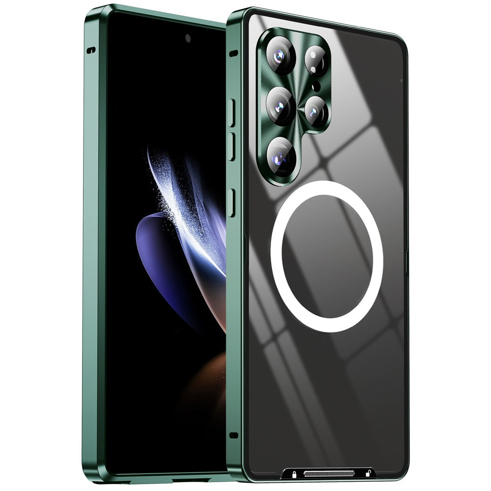 For Samsung Galaxy S25 Ultra Magnetic Case Metal Frame Matte Phone Cover