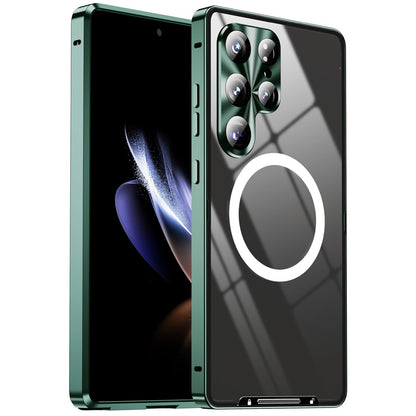 For Samsung Galaxy S25 Ultra Magnetic Case Metal Frame Matte Phone Cover