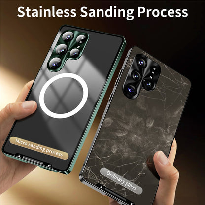 For Samsung Galaxy S25 Ultra Magnetic Case Metal Frame Matte Phone Cover