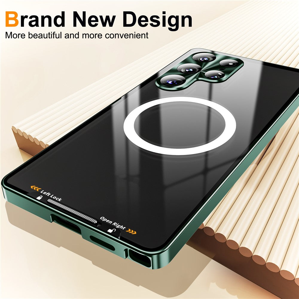 For Samsung Galaxy S25 Ultra Magnetic Case Metal Frame Matte Phone Cover